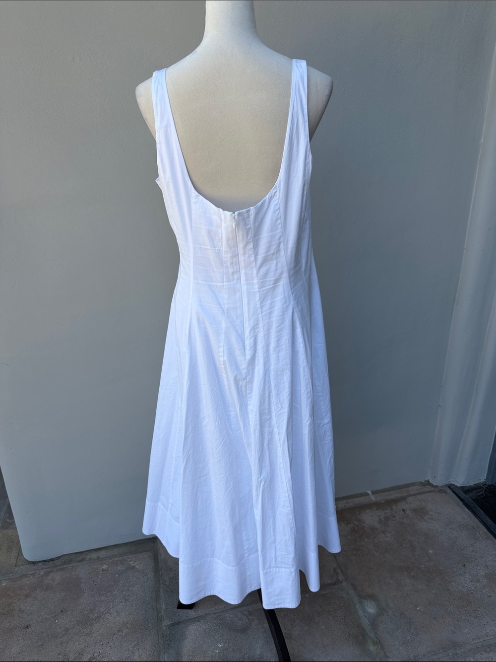 STAUD Wells White Square-Neck Maxi Dress Size 14 XL - Picture 5 of 11